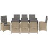 9 delar Trädgårds matset med kuddar Beige Poly Rattan vidaXL 200 x 80 x 73 cm – miniatyr 6