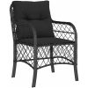 9 delar trädgårdsdining set med kuddar svart poly rattan vidaXL 200 x 80 x 73 cm – miniatyr 5