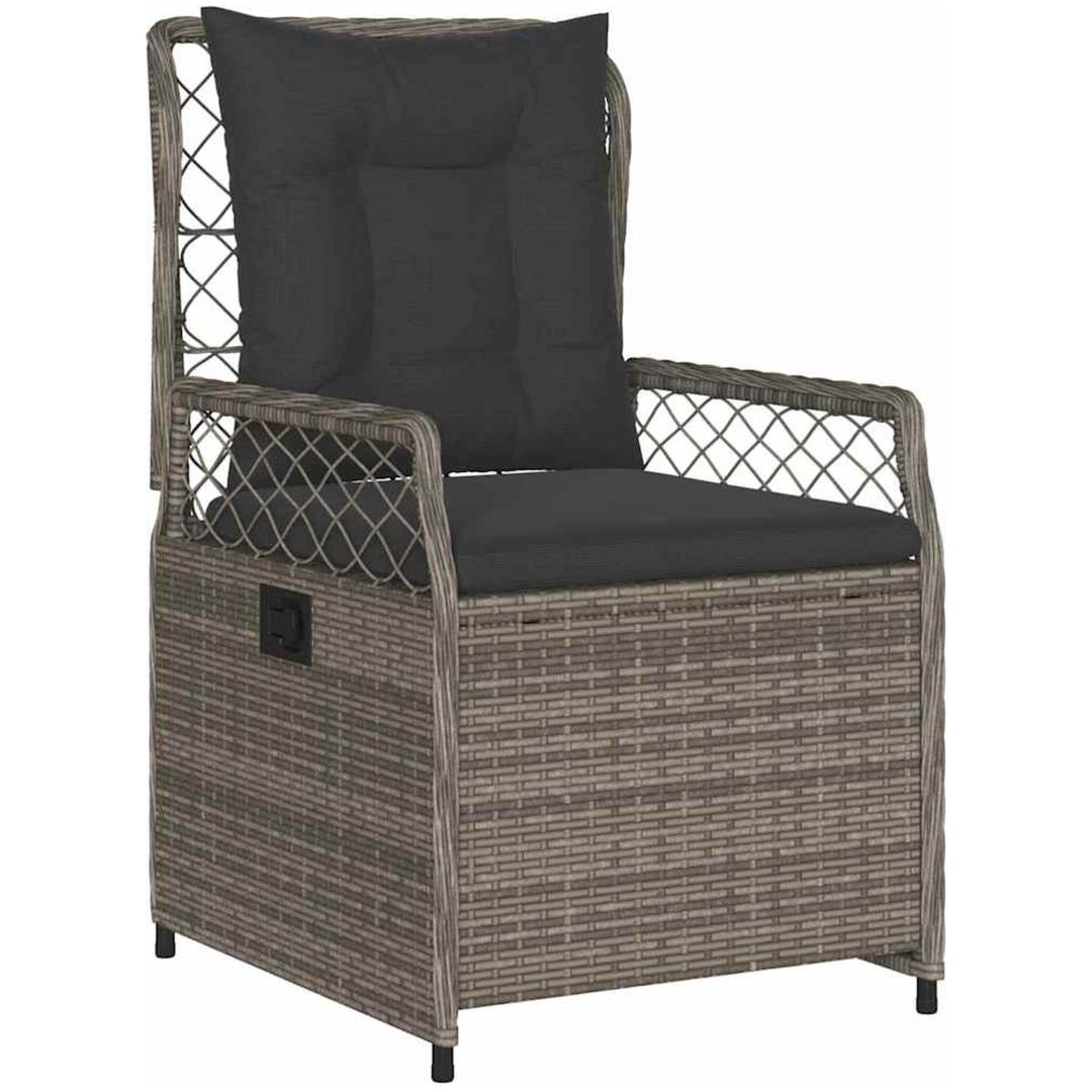 9 Delar Trädgårdsmatgrupp Grå Poly Rattan vidaXL 200 x 80 x 73 cm – bild 5