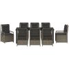 9 Delar Trädgårdsmatgrupp Grå Poly Rattan vidaXL 200 x 80 x 73 cm – miniatyr 6