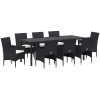 9 Delar Trädgårdsmöbelset - Svart Poly Rattan vidaXL 200 x 80 x 73 cm – miniatyr 2
