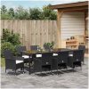 9 Delar Trädgårdsmöbelset - Svart Poly Rattan vidaXL 200 x 80 x 73 cm – miniatyr 4
