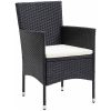 9 Delar Trädgårdsmöbelset - Svart Poly Rattan vidaXL 200 x 80 x 73 cm – miniatyr 6