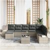 9 delar trädgårdsoff-set med kuddar, grå poly-rattan vidaXL 319 x 209 x 85 cm – miniatyr 3