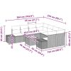 9 Delar Trädgårdsoff Set med Kuddar Grå Poly Rattan vidaXL 55 x 55 x 37 cm – miniatyr 9