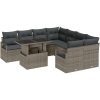 9 Delar Trädgårdsoffset med Kuddar Grå Poly Rattan vidaXL Stor – miniatyr 2