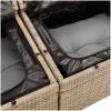 9 Delar Trädgårdssofa Set med Kuddar Beige Poly Rattan Akacia vidaXL Medium – miniatyr 8