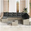 9-delar Trädgårdssoffasett med kuddar Grå Poly Rattan vidaXL 288,5 x 178,5 x 85 cm – miniatyr 3