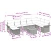 9 Delar Trädgårdssoffset med Kuddar Beige Poly Rattan vidaXL 55 x 55 x 37 cm – miniatyr 11