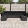 9 Delar Trädgårdssoffset med Kuddar Svart Poly Rattan vidaXL Stor – miniatyr 3