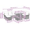 9-delars matbordset med dynor i svart polyrotting och akacia vidaXL 100 x 55 x 73 cm – miniatyr 12