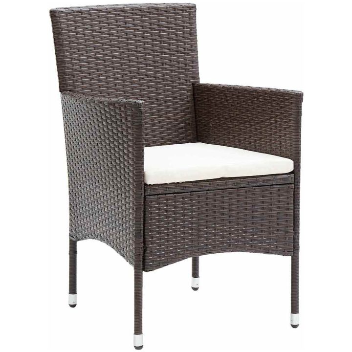 9-delars Matgrupp för Trädgården i Brunt Poly Rattan vidaXL 200 x 80 x 73 cm – bild 5