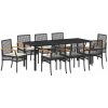 9 Delars Matset För Trädgården Med Kuddar - Svart Poly Rattan vidaXL 200 x 80 x 73 cm – miniatyr 2
