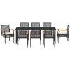 9 Delars Matset För Trädgården Med Kuddar - Svart Poly Rattan vidaXL 200 x 80 x 73 cm – miniatyr 6