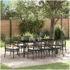 9 Delars Matset För Trädgården Med Kuddar - Svart Poly Rattan vidaXL 200 x 80 x 73 cm – miniatyr 1