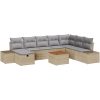 9-delars soffa set med kuddar beige polyrotting vidaXL 55 x 55 x 37 cm – miniatyr 2