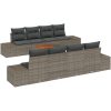 9-delars soffgrupp med kuddar, grå poly-rattan och akacia vidaXL 55 x 55 x 37 cm – miniatyr 2