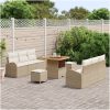 9-delars soffgrupp med kuddar i beige polyrotting vidaXL Stor – miniatyr 3