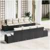 9-delars soffgrupp med kuddar i svart poly rattan vidaXL 55 x 55 x 37 cm – miniatyr 1