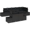 9-delars soffgrupp med kuddar svart polyrotting vidaXL 100 x 55 x 73 cm – miniatyr 2