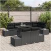 9-delars soffgrupp med kuddar svart polyrotting vidaXL 100 x 55 x 73 cm – miniatyr 3