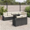 9-delars Soffset med Kuddar Svart Poly Rattan vidaXL 100 x 55 x 73 cm – miniatyr 3
