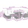 9-delars Trädgårds Dining Set med Kuddar Svart Poly Rattan Akacia vidaXL 100 x 55 x 73 cm – miniatyr 12