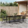 9 Delars Trädgårds Matbord Set i Svart PVC Rattan vidaXL 200 x 80 x 73 cm – miniatyr 4