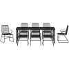 9 Delars Trädgårds Matbord Set i Svart PVC Rattan vidaXL 200 x 80 x 73 cm – miniatyr 7