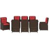 9 Delars Trädgårds Matgrupp Brun Poly Rattan vidaXL 200 x 80 x 73 cm – miniatyr 6
