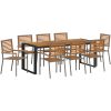 9-delars trädgårds matgrupp grå poly rattan akacia vidaXL 8 - Sits – miniatyr 2