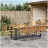 9-delars trädgårds matgrupp grå poly rattan akacia vidaXL 8 - Sits – miniatyr 4