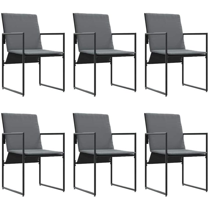 9-delars trädgårds matgrupp med kuddar i stål och textilene vidaXL Stor – bild 5
