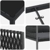 9-delars trädgårds matgrupp med kuddar svart poly rotting vidaXL 8 - Sits – miniatyr 8