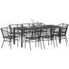 9-delars trädgårds matgrupp svart poly rattan vidaXL Standard – miniatyr 3