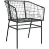 9-delars trädgårds matgrupp svart poly rattan vidaXL Standard – miniatyr 6