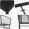 9-delars trädgårds matgrupp svart poly rattan vidaXL Standard – miniatyr 8