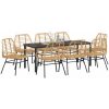 9 Delars Trädgårds Matsalsset Brun Poly Rattan vidaXL 200 x 80 x 73 cm – miniatyr 3