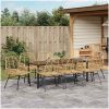 9 Delars Trädgårds Matsalsset Brun Poly Rattan vidaXL 200 x 80 x 73 cm – miniatyr 4