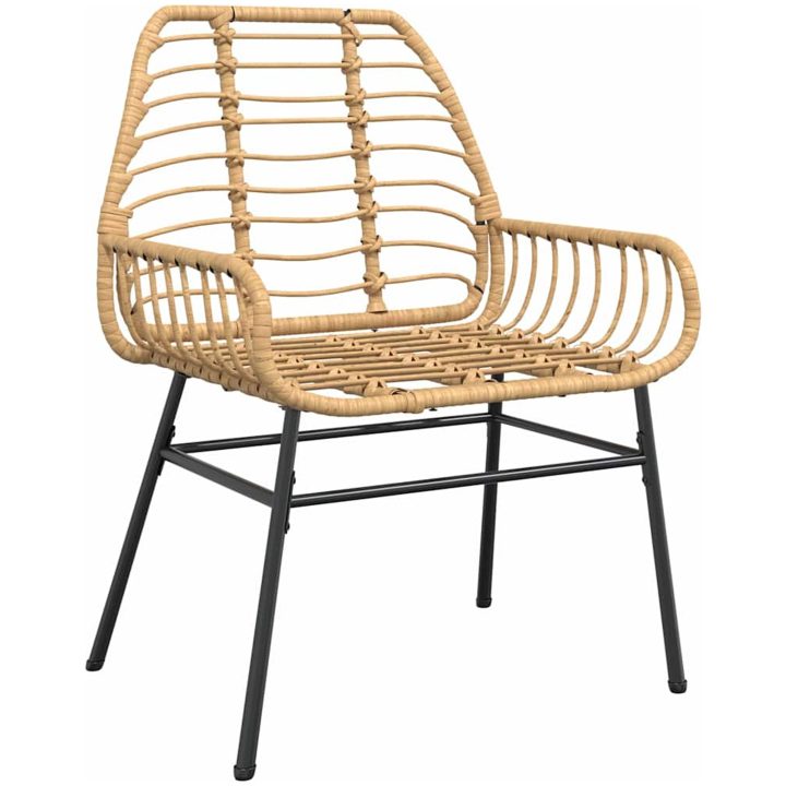 9 Delars Trädgårds Matsalsset Brun Poly Rattan vidaXL 200 x 80 x 73 cm – bild 6
