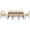 9 Delars Trädgårds Matsalsset Brun Poly Rattan vidaXL 200 x 80 x 73 cm – miniatyr 7