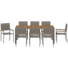 9 Delars Trädgårds matsalsset Grå Poly Rattan vidaXL 8 - Sits – miniatyr 7