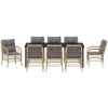 9-delars trädgårds matsalsset med kuddar, beige poly rattan. vidaXL 200 x 80 x 73 cm – miniatyr 7