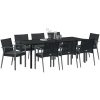 9-delars trädgårds matsalsset med kuddar svart poly rattan vidaXL 8 - Sits – miniatyr 3