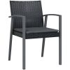 9-delars trädgårds matsalsset med kuddar svart poly rattan vidaXL 8 - Sits – miniatyr 6