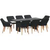 9 Delars Trädgårds matsalsset Svart Poly Rattan vidaXL 8 - Sits – miniatyr 2