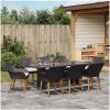9 Delars Trädgårds matsalsset Svart Poly Rattan vidaXL 8 - Sits – miniatyr 4