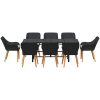 9 Delars Trädgårds matsalsset Svart Poly Rattan vidaXL 8 - Sits – miniatyr 7