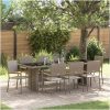 9 Delars Trädgårds Matset Grå Poly Rattan vidaXL 8 - Sits – miniatyr 1