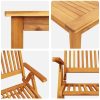 9-delars Trädgårds Matset i Solid Akaciaträ Fällbart vidaXL Stort – miniatyr 11
